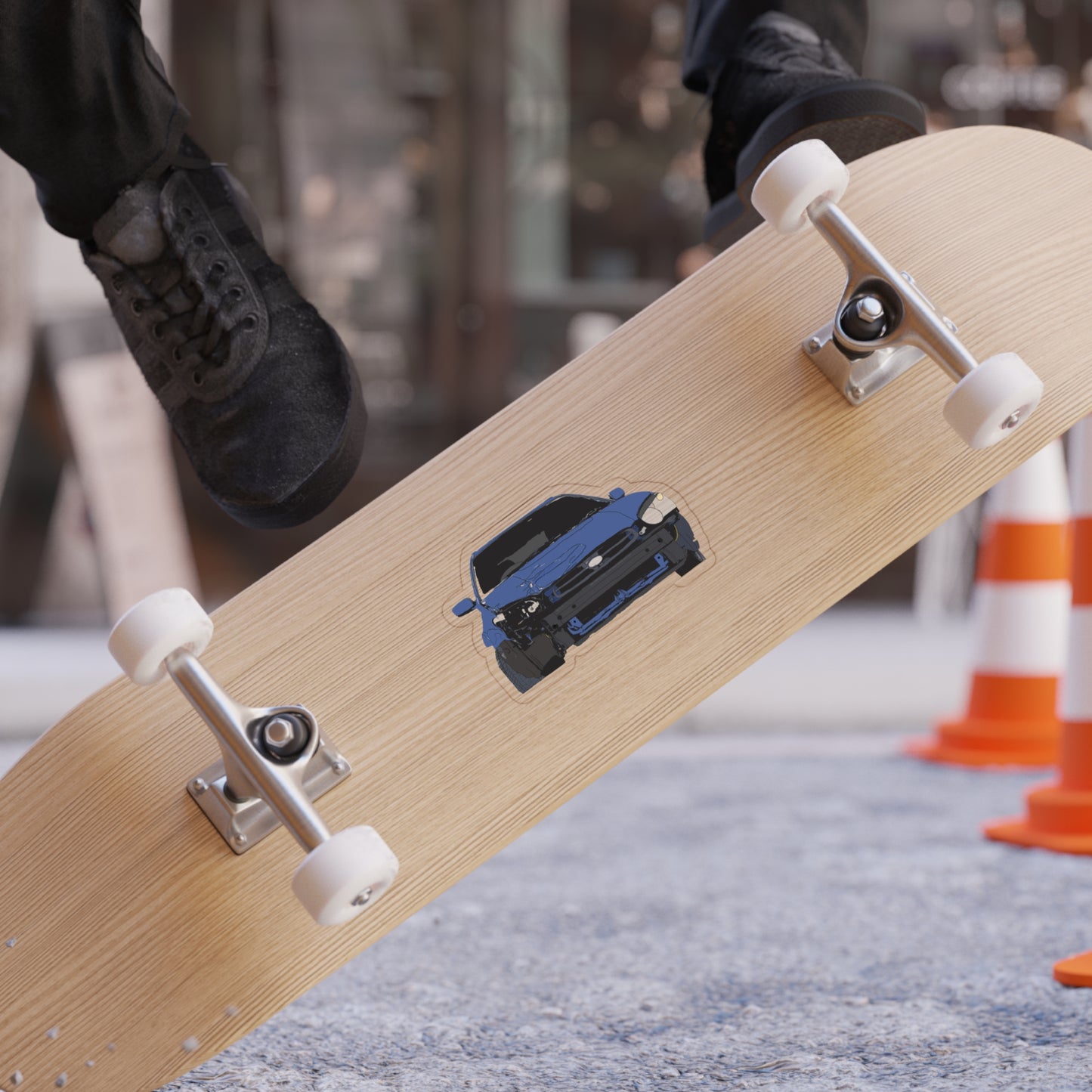 NIGHTSUBIES Blue Cartoon Subie Sticker