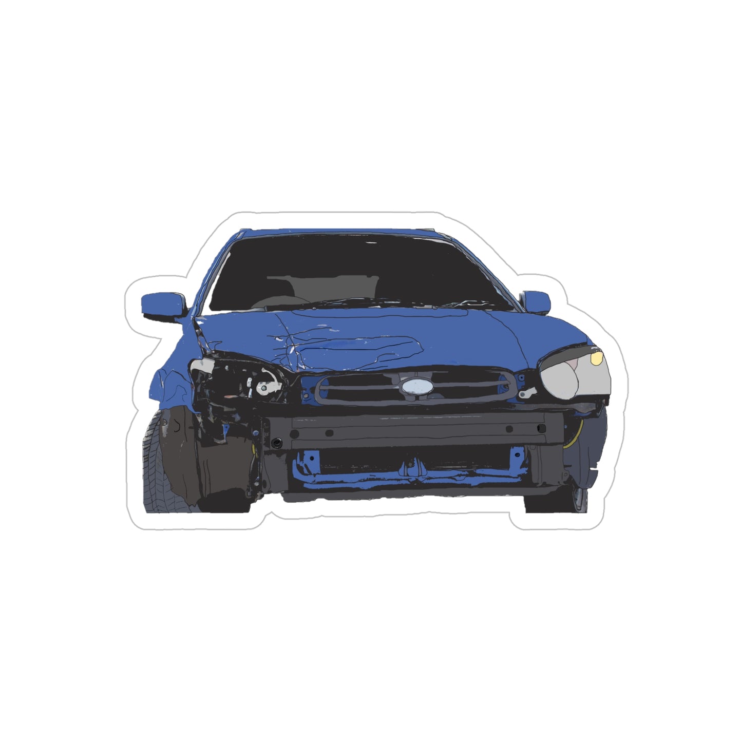 NIGHTSUBIES Blue Cartoon Subie Sticker