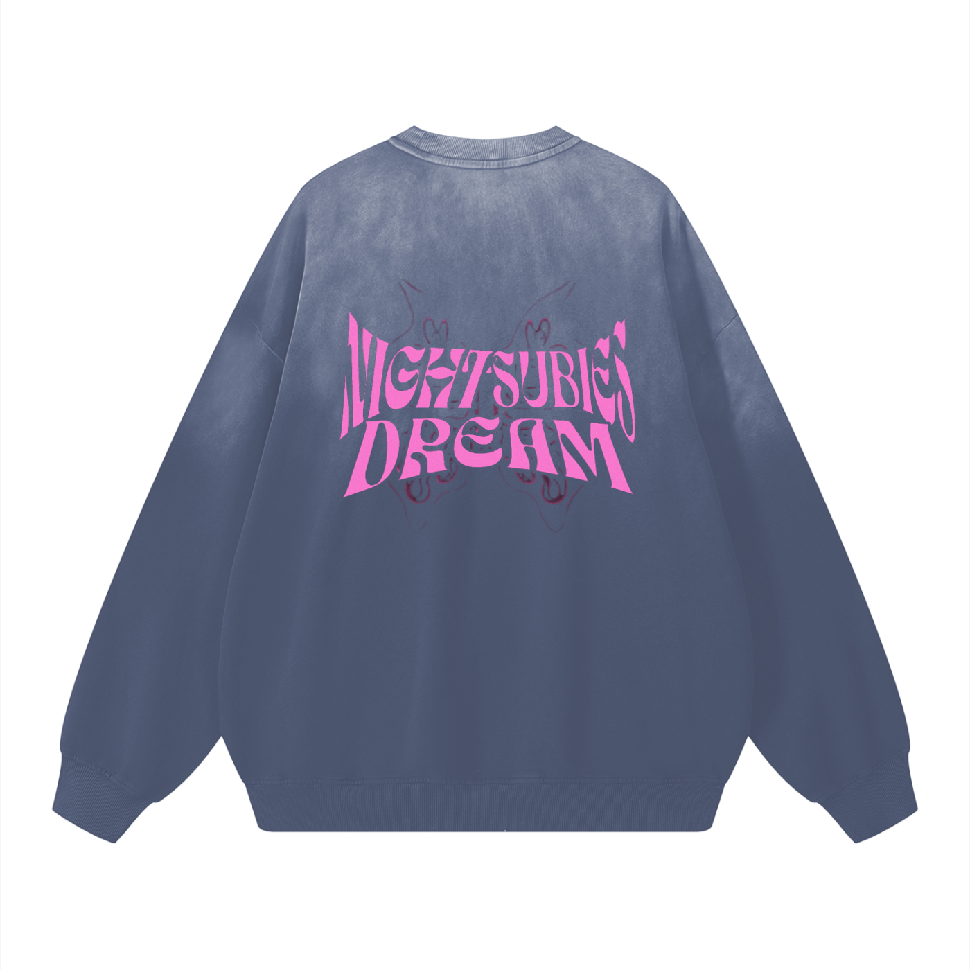 NIGHTSUBIES Dream Butterfly -Wash Drop-Shoulder Sweatshirt