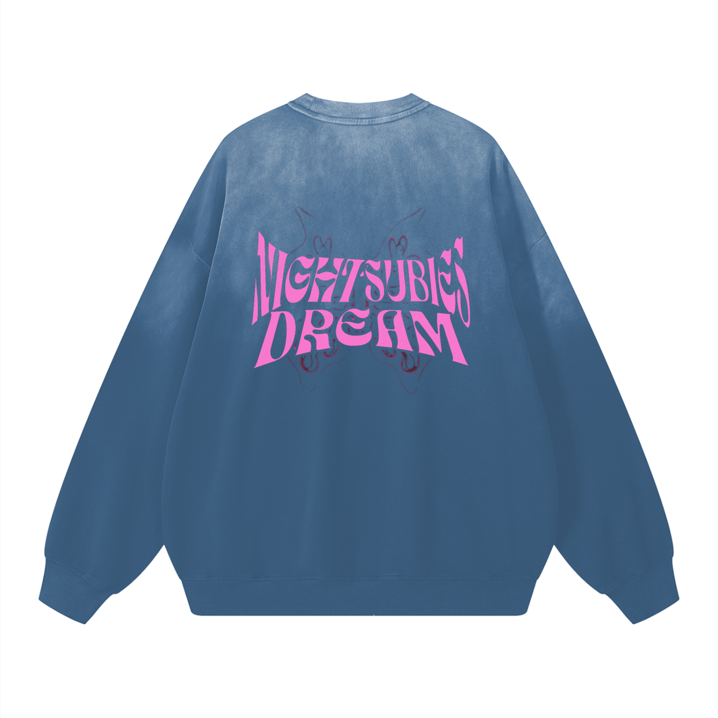 NIGHTSUBIES Dream Butterfly -Wash Drop-Shoulder Sweatshirt