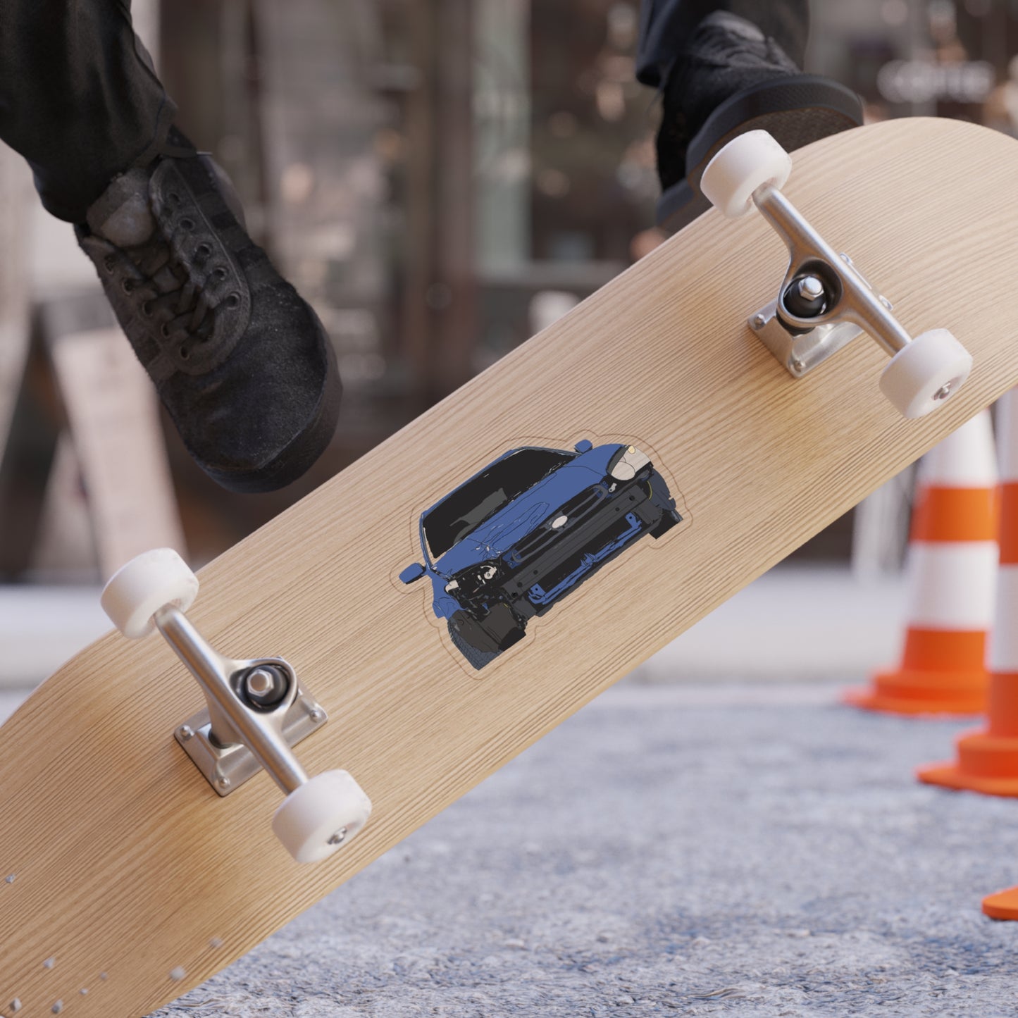 NIGHTSUBIES Blue Cartoon Subie Sticker