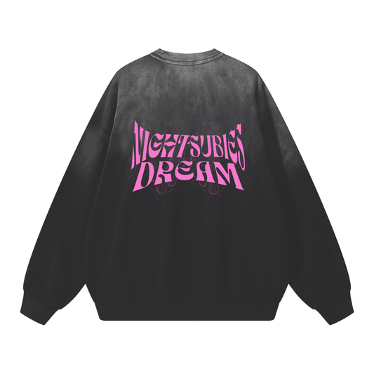 NIGHTSUBIES Dream Butterfly -Wash Drop-Shoulder Sweatshirt