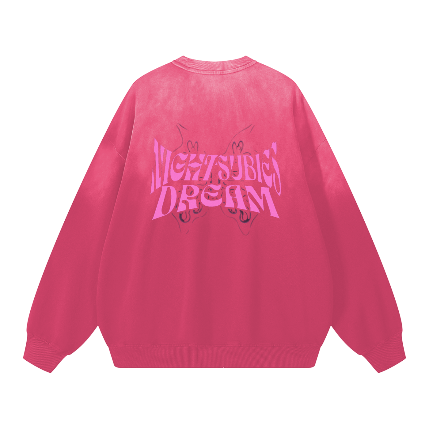 NIGHTSUBIES Dream Butterfly -Wash Drop-Shoulder Sweatshirt